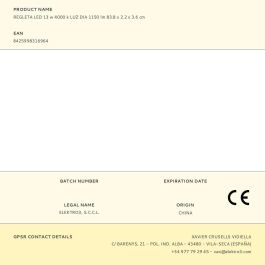 Edm Regleta LED 13W 4000K Luz Día 1150 Lm 83.8x2.2x3.6cm