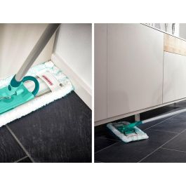 Leifheit Set Profi Compact escoba plana 42 cm | Mango de acero 140 cm | Cubierta Micro Duo para todo tipo de pisos | Cabezal 360°