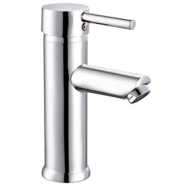 Edouard Rousseau Grifo mezclador de lavabo Dover Cromado, Cartucho Cerámico Ø 40mm, Ahorro de Agua Eco-Stop, Cuerpo de Latón, 5 Años Garantía