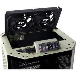 Thermaltake The Tower 250 Mini Tower para PC con Pantalla LCD de 3.9 pulgadas, Ventiladores 120mm Preinstalados - Matcha Green