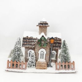 DKD Home Decor Casa Navideña Luminosa LED Estilo Alpino Natural Blanco 22x29x38 cm Funciona con Pilas AA Pack 2 Precio: 28.2414. SKU: B18Y9SF8BM