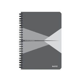 Leitz Bloc de notas espiral DIN A5, 90 hojas, cuadriculado 4 mm, tapa cartón forrado color gris Precio: 6.3162. SKU: B12QEKDCVB