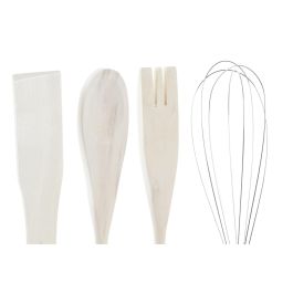 DKD Home Decor Vichy sweet Bote Utensilios Rosa Blanco Dolomita MDF 12 x 22 x 12 cm Set de 5