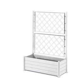 STEFANPLAST Caja de flores rectangular con enrejado - Acabado en madera - 100 x 43 x H 142 cm - 80 L - Blanco Precio: 101.79000007. SKU: S7106026