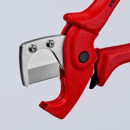 Knipex 90 25 185 Cortatubos para tubos de plástico y compuestos de acero y plástico, rojo 185 mm