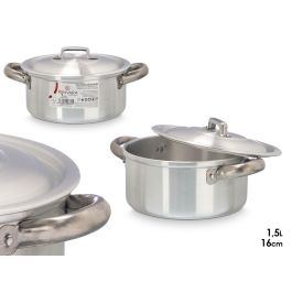 Kinvara Cacerola de Aluminio 16 cm 1,5 L con Tapa para Gas y Horno, Color Plata (Set de 10) Precio: 47.49999958. SKU: S3601871