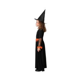 Disfraz Infantil Bruja Traje Largo Naranja Sombrero 5-6 Años Halloween