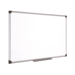Bi-office Pizarra Blanca Magnética Maya W Cerámica Vitrificada Marco Aluminio 120 x 90 cm con Bandeja