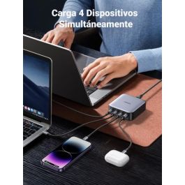 Ugreen Nexode Cargador Rápido de Escritorio 100W con 1 USB-A, 3 USB-C y Tecnología GaN - Gris