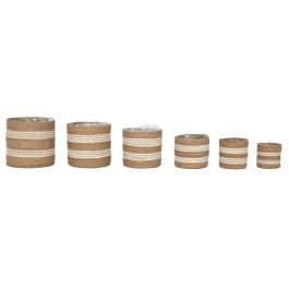 Macetero Boho DKD Home Decor Natural Blanco 30 x 27 x 30 cm Set de 6 (2 Unidades) Precio: 93.88999961. SKU: B1BYCCBQNW