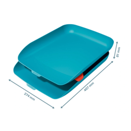 Bandeja Sobremesa Leitz Cosy Azul Set De 2