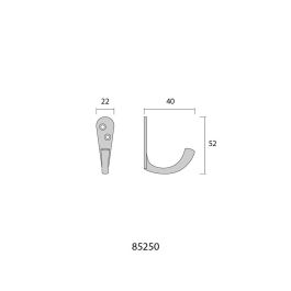 Edm Colgador Sencillo Forja Negro 4 x 4,5 cm