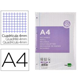 Recambio Liderpapel A4 200+50 Hojas 90 gr-M2 Cuadro 4 mm Con Margen 4 Taladros Precio: 6.6550006655. SKU: B1FPL2X5ZD