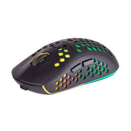 Mars Gaming MMW3 Ratón Gaming Inalámbrico 2.4GHz Ultraligero 79g RGB Flow Sensor Óptico 3200 DPI Switches HUANO Recargable Negro