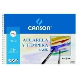 Canson Bloc Acuarela y Témpera Basik Espiral, 10 Hojas 370 gr, 32.5x46 cm Precio: 10.69000031. SKU: B18X6M3KXF