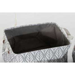 DKD Home Decor Cesta de Almacenaje Decorativa Boho de Poliester Azul Marino y Gris, 2 Sets de 3 Cestas (6 Piezas) - 30x24x40 cm