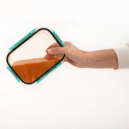 Quid Recipiente Hermético Vidrio Purity 20.7x15.4x7 cm - 104 cL (6 Unidades)