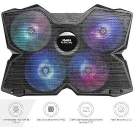 Soporte Refrigerante Mars Gaming MNBC3 para Portátiles hasta 17.3"/ Iluminación LED