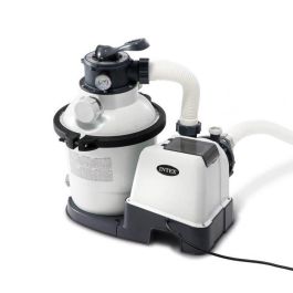 Intex Filtro de arena 4 m³/h para piscinas hasta 24 m³ con prefiltro, válvula 6 vías, control digital y capacidad 12 kg arena.