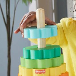 Fisher-Price Pirámide de Madera Apilable con Aros para Bebés, 10 Piezas, 1+ Año Fisher-Price Pirámide de Madera Apilable con Aros para Bebés, 10 Piezas, 1+ Año