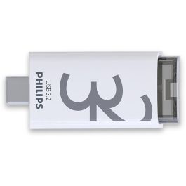 Philips Memoria USB 3.2 32GB Click Series Gen 1 USB-C Transparente Blanco