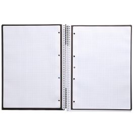Antartik Cuaderno Espiral Micro A4 Tapa Dura 80 Hojas 90g Cuadro 5mm 4 Taladros Negro - Papel Extrablanco Ultrasuave