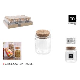Tarrito de vidrio con tapón de corcho 55 ml - La Mediterranea (36 Unidades) Precio: 14.49999991. SKU: B16J58CREQ