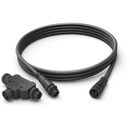 Philips Hue Cable de Extensión para Exteriores 2,5m + T-Stück Negro IP67 Resistente a la Intemperie