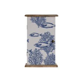 Armario de llaves Home ESPRIT Azul Blanco Natural 18 x 7,5 x 28 cm Precio: 18.79000046. SKU: B1H35FQCV3
