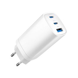 Gembird TA-UC-PDQC65-01-W Cargador de Pared Rápido 65W Universal para Móviles y Tablets, 2 USB-C y 1 USB-A, Blanco Gembird TA-UC-PDQC65-01-W Cargador de Pared Rápido 65W Universal para Móviles y Tablets, 2 USB-C y 1 USB-A, Blanco