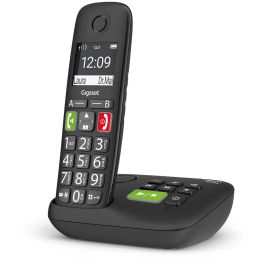 Gigaset E290A - Teléfono Inalámbrico DECT con Contestador, Altavoz e Identificador de Llamadas - Botones Grandes para Mayores - Negro