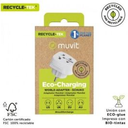 Enchufe Universal Muvit For Change MCADP0007/ 1 Toma de Corriente/ Blanco Enchufe Universal Muvit For Change MCADP0007/ 1 Toma de Corriente/ Blanco