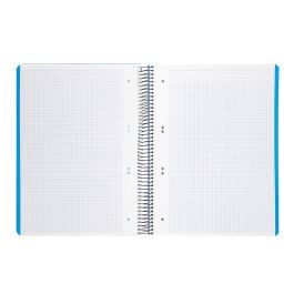 Cuaderno Espiral Liderpapel A5 Micro Wonder Tapa Plastico 120H 90 gr Cuadro 5 mm 5 Bandas 6 Taladros Color Celeste