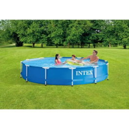 Intex Piscina Kit 28212NP Estructura Metal Tubular Redonda 365.76 x 76.2 cm