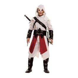 Disfraz asesino blanco 5-6(capucha,camisa,pantalón,faldón,bandolera,cinturón,brazalete y espinillera Disfraz asesino blanco 5-6(capucha,camisa,pantalón,faldón,bandolera,cinturón,brazalete y espinillera