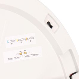 Edm Downlight ajustable led superficie/empotrar 20W 2050lm, marco blanco, 3cct, Ø22,5 cm