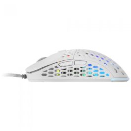 Mars Gaming MM55W Ratón Gaming Ligero RGB Óptico USB 12800 DPI Diseño Hive Blanco Para PC Consola