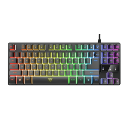 Trust GXT 833 Thado Teclado Gaming USB Tenkeyless (TKL) con Retroiluminación LED, Anti-Ghosting, Negro y Plata