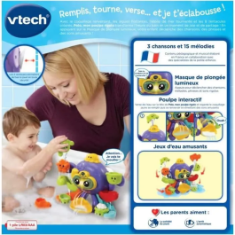 Vtech Baby Polo Mi Pulpo Divertido Juguete de Baño para Bebés, Juega y Aprende en el Agua