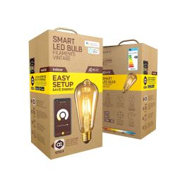 Muvit Bombilla Inteligente Io Filamentos Vintage Edison, Luz Ámbar, Wi-Fi, Compatible con Google Home y Alexa, E27, 5W