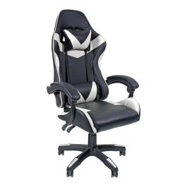 Silla gaming ergonómica negra y blanca