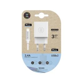 Cargador Doble Blanco+Cable Braided Nylon Lightning Para Apple, Alto Rendimiento2,4ª Precio: 10.50000006. SKU: B1GQQP6JF8