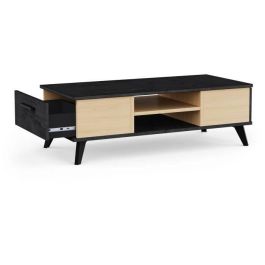 Demeyere KENT393544 Mesa de centro KENT Rectangular Roble/Sidewalk 2 Cajones, 1 Estante, Patas 106.6x50.1x35.2cm