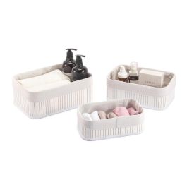 Set de 3 Cestas de Ordenación en Bambú Blanco - Confortime (6 Cajas) Set de 3 Cestas de Ordenación en Bambú Blanco - Confortime (6 Cajas)