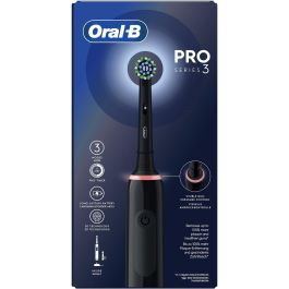 Braun Oral-B Cepillo Dental Eléctrico Pro 3 3000 Negro con 1 Recambio y Sensor de Presión 360º, 3 Modos de Limpieza