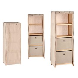 Estantería de Tela con 2 Cajones Natural Kipit 28x113x42 cm - Madera y Tela en Marrón y Beige (3 Unidades) Precio: 142.49999995. SKU: S3609836