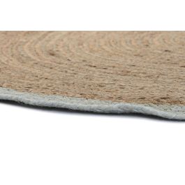 DKD Home Decor Alfombra Scandi Grein de Yute y Algodón Marrón Claro y Verde Jade 150x150 cm