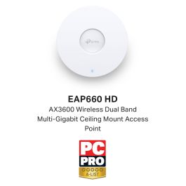 TP-Link Omada EAP660 HD AX3600 Punto de Acceso Wi-Fi 6, Dual Band, 2402 Mbps (5 GHz) + 1148 Mbps (2.4 GHz), PoE