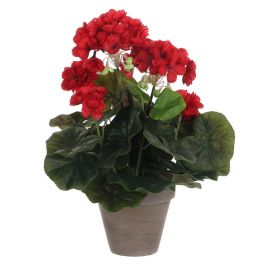 Mica Decorations Geranio rojo PVC con maceta plástica gris 11,5x33cm Precio: 13.6900005. SKU: S7901877