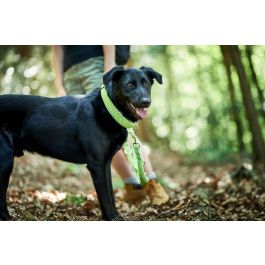 Hunter Collar Hilo Vario Plus XL para Perro - Cuello 45-70 cm, Ancho 38mm, Lima, Malla 3D Transpirable, Refrescante y Reflectante